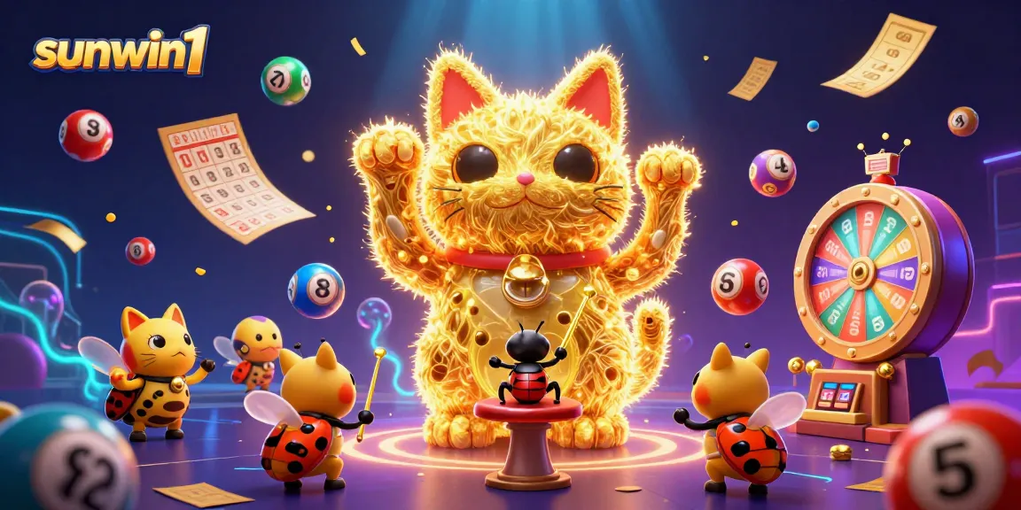 sunwin1 captivates with a dynamic casino-themed scene featuring a lucky cat controlled by a beetle conductor.