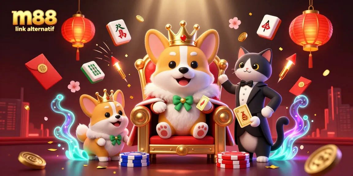 Bet on the thrilling world of m88 link alternatif with vibrant casino elements and royal flair.