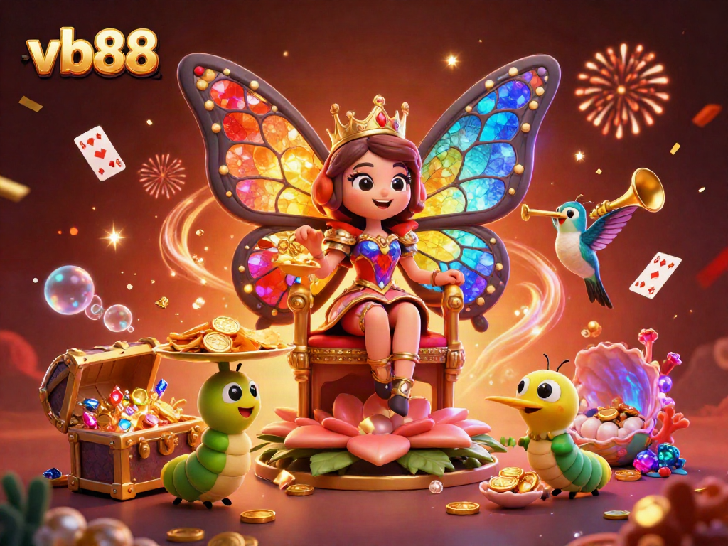 Experience the excitement of vb88 with a vibrant 3D casino illustration featuring rich gaming elements and colorful characters.