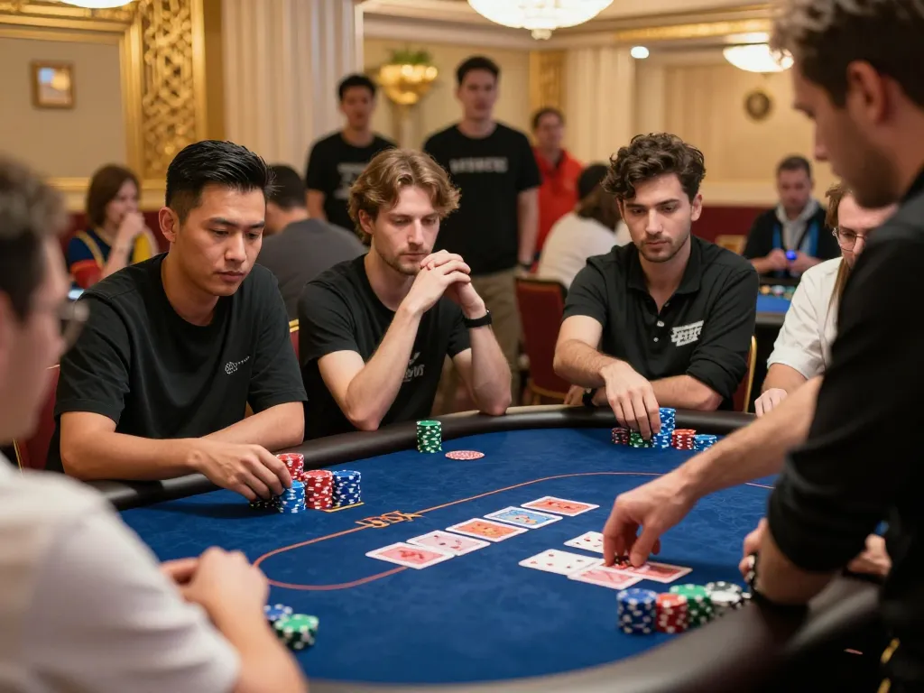 Players strategizing at a poker table during an engaging XX 88 game night, showcasing vibrant casino atmosphere