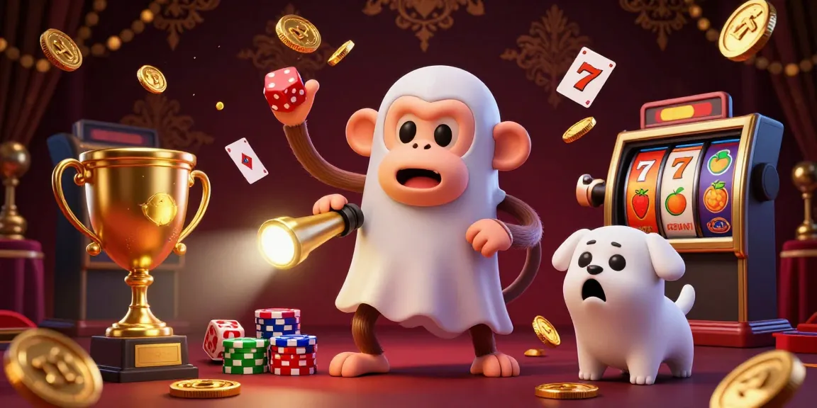 Experience thrilling gameplay at ku88 with a playful haunted casino scene featuring golden treasures.
